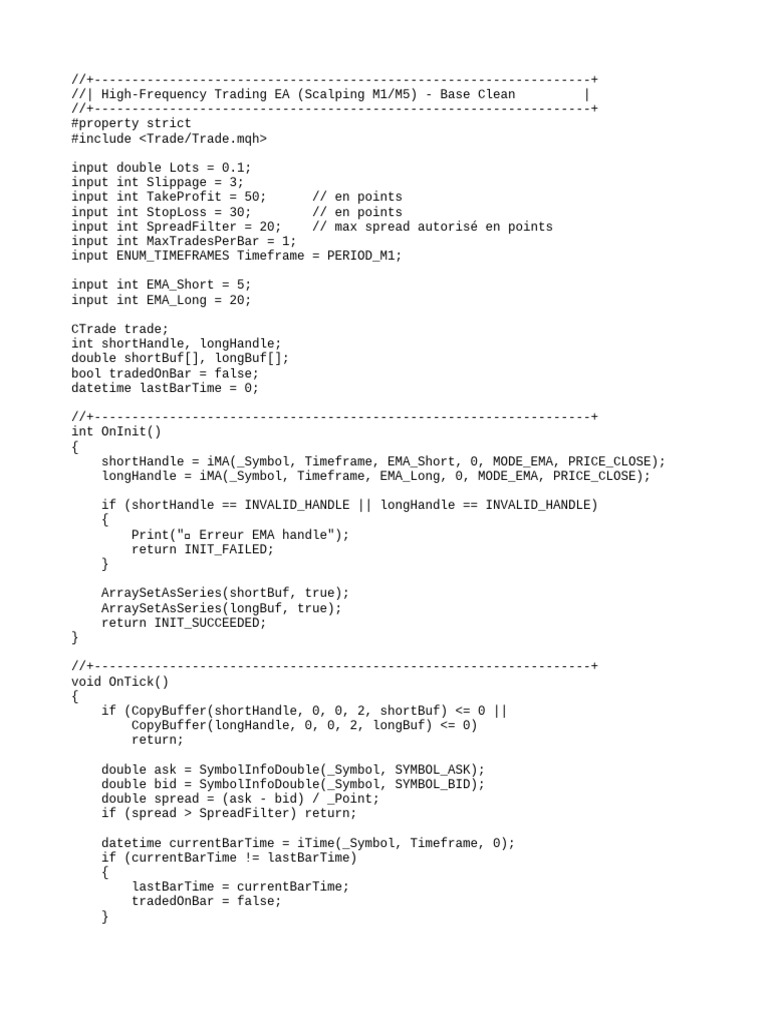 High-Frequency Trading EA Setup Guide | PDF | Market (Economics