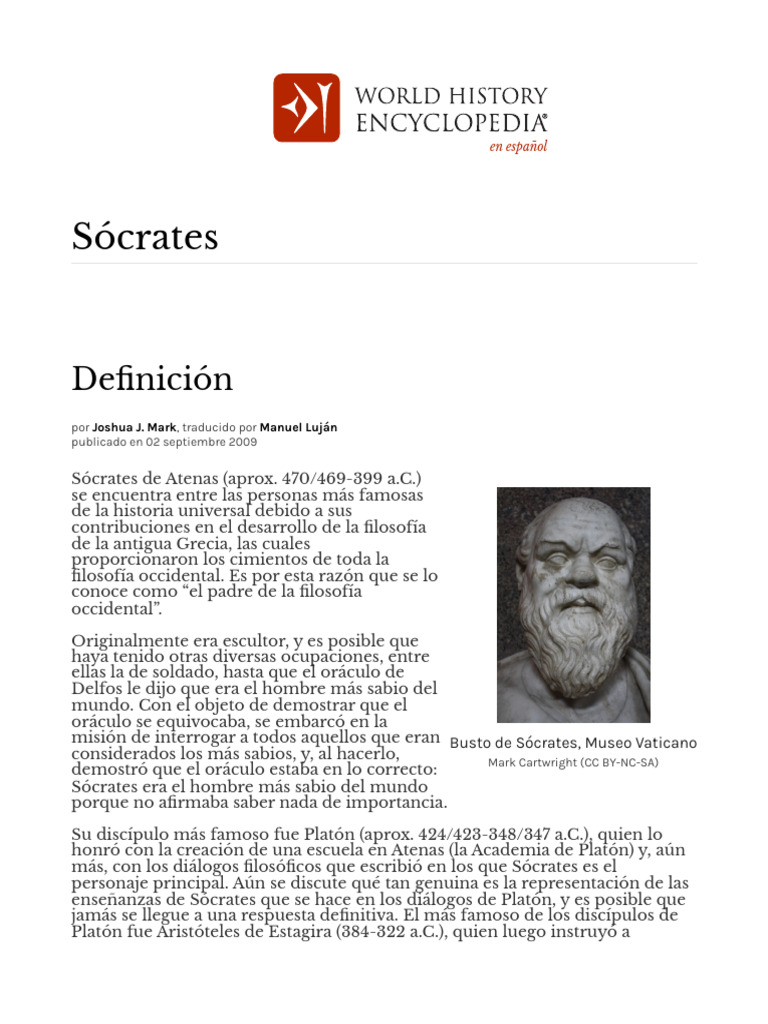 Sócrates: Padre de la Filosofía Occidental | PDF | Sócrates | Disculpa ...