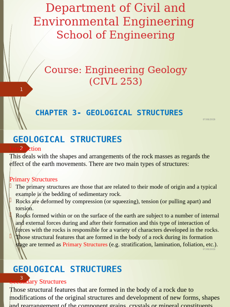 Geological Structures in Engineering Geology | PDF | Fault (Geology ...