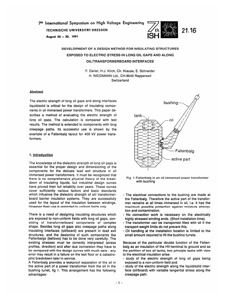 Design Method For Insulation Structures 7th International Symposium On ...