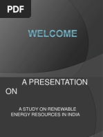 A Study On Renewable Energy Resources in India