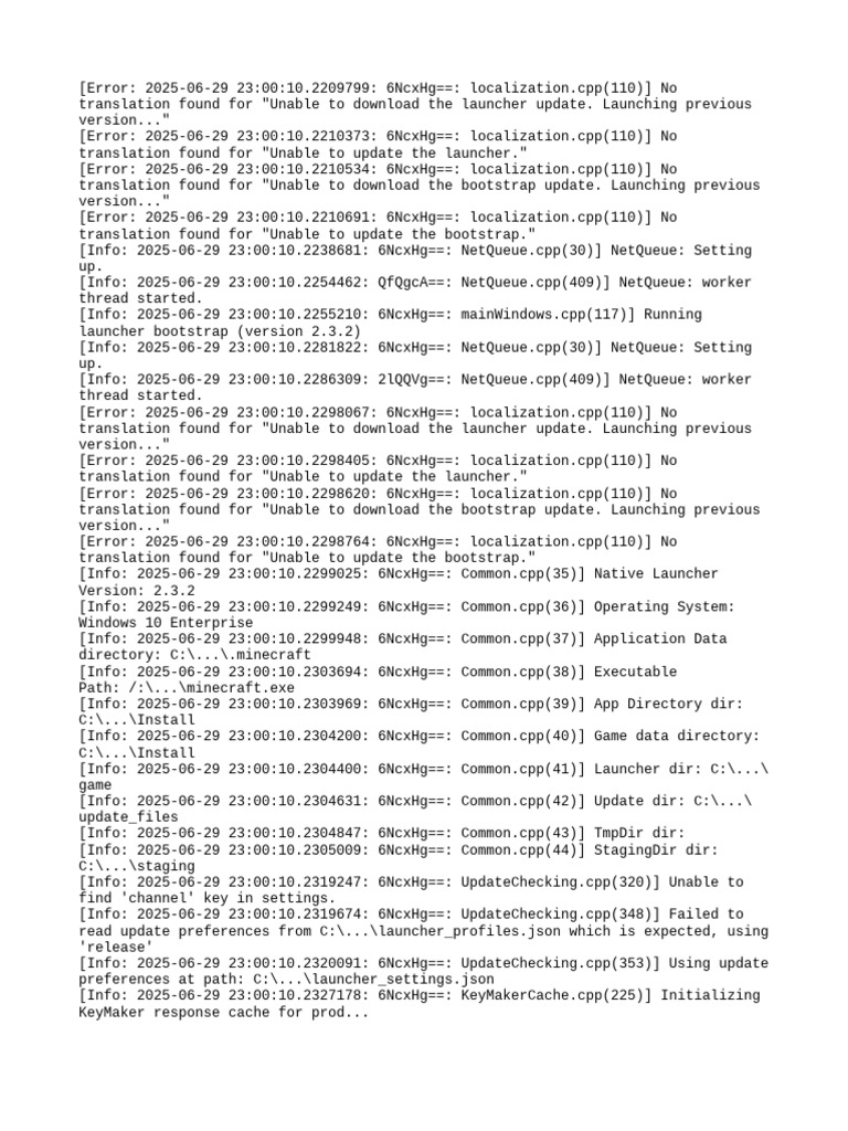 Minecraft Launcher Update Errors | PDF | Computing Platforms | Computer ...