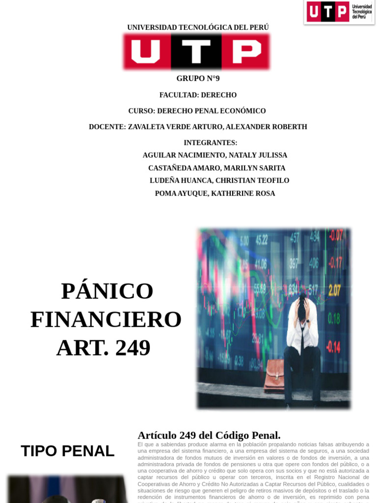 Pánico Financiero: Artículo 249 del Código Penal | PDF | Bancos | Economias