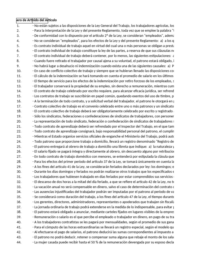 Artículos Decreto LGT | PDF | Salario | Daños y perjuicios