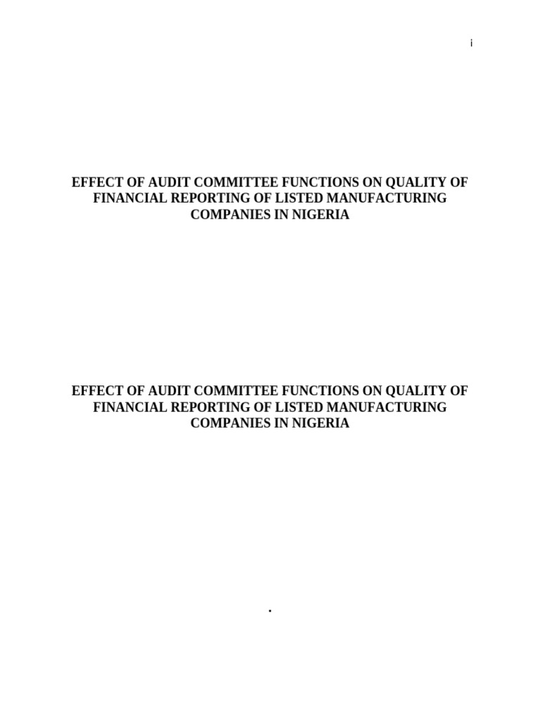 Audit Committee Impact on Financial Reporting | PDF | Audit | Statistics