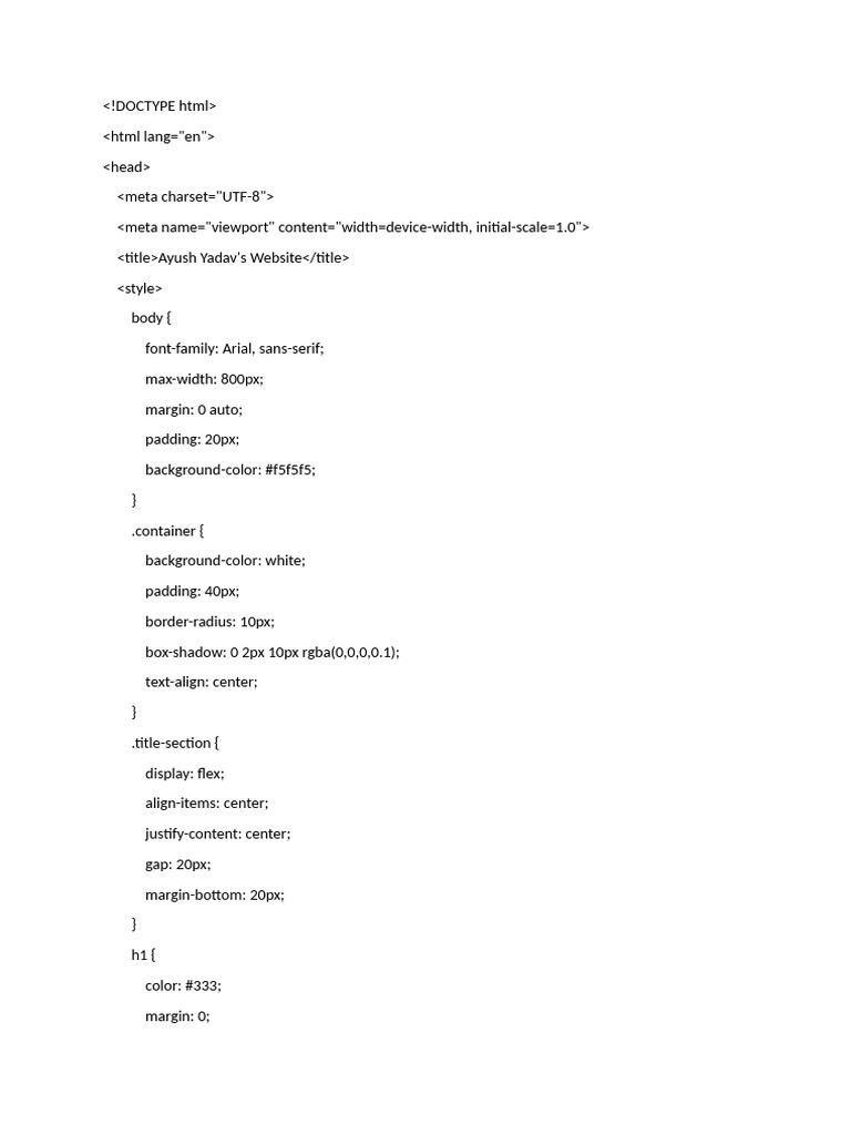 Portfolio HTML Css | PDF