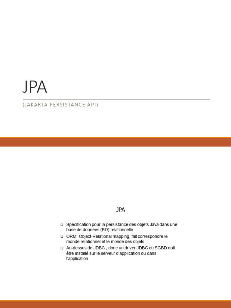 Introduction à JPA et gestion des entités | PDF | Objet (informatique ...