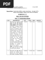 CIDCO BOQ For Road Construction Work