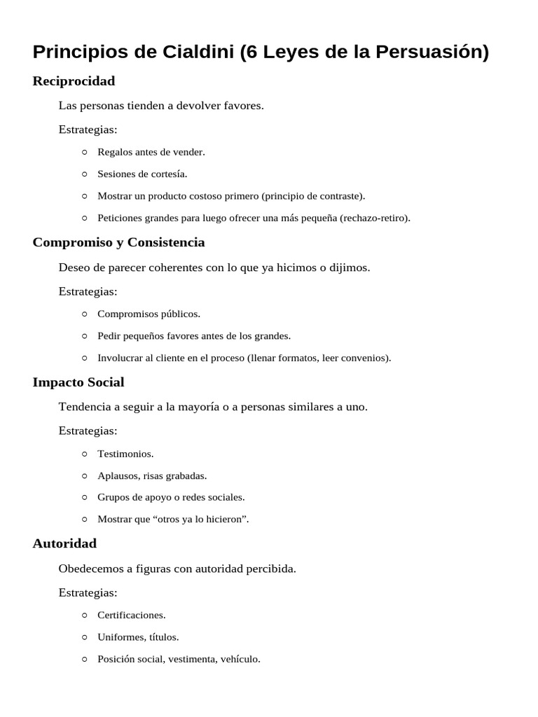 6 Principios de Persuasión de Cialdini | PDF