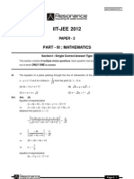 IITJEE 2012 Solutions Paper-2 Maths English