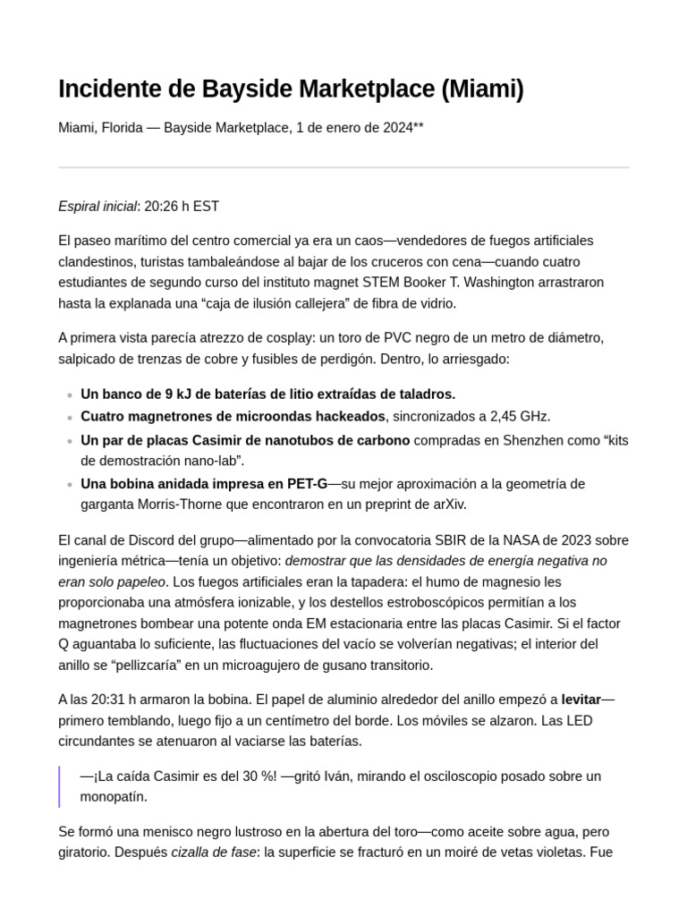 Incidente en Bayside Marketplace 2024 | PDF