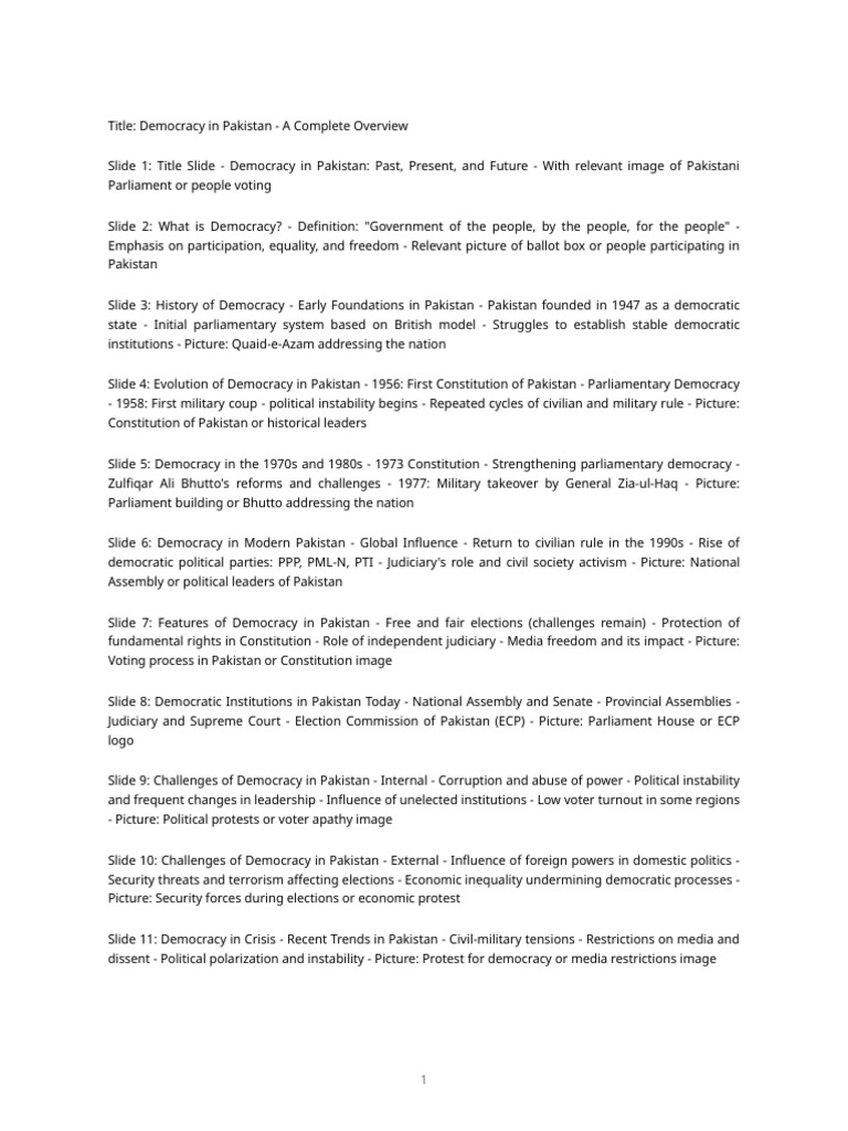 Overview of Democracy in Pakistan | PDF | Democracy | Political Ideologies