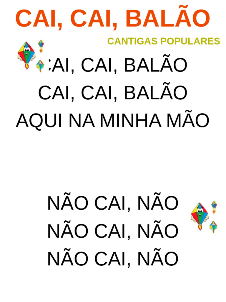 Música Cai Cai Balão | PDF