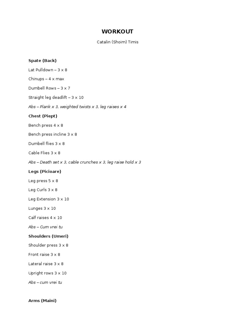 Workout | PDF