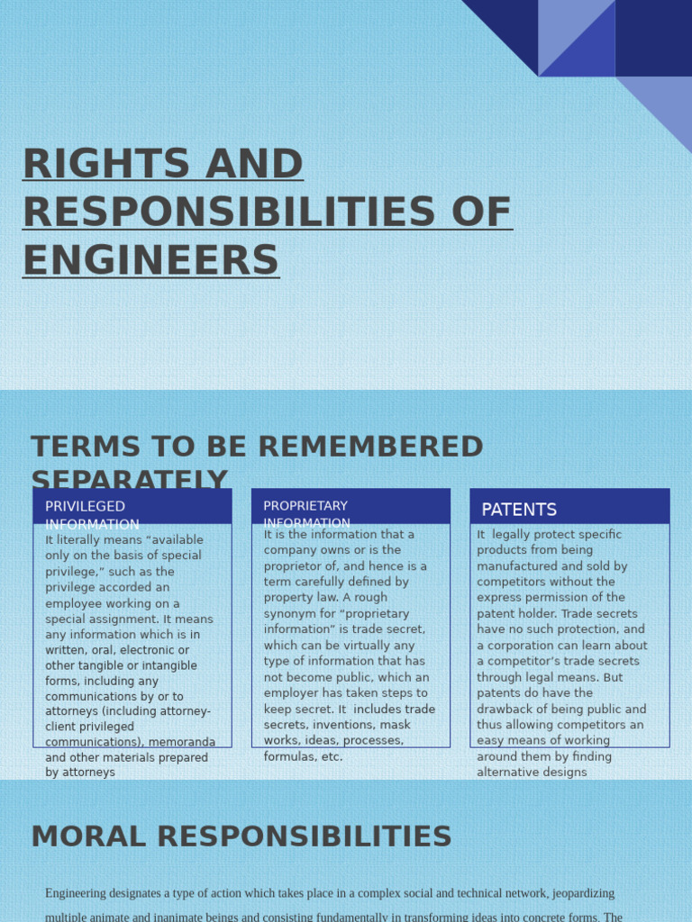 Engineers' Rights and Ethical Responsibilities | PDF | Employment ...