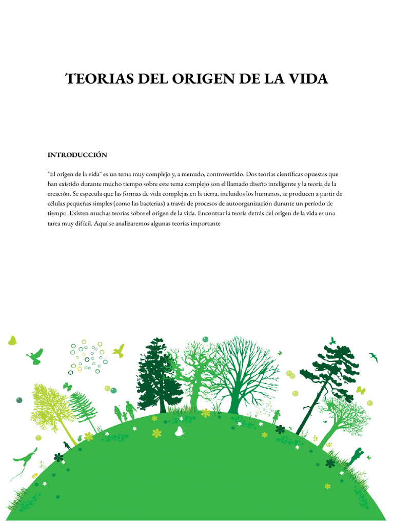 Teorías sobre el Origen de la Vida | PDF | Creacionismo | Vida
