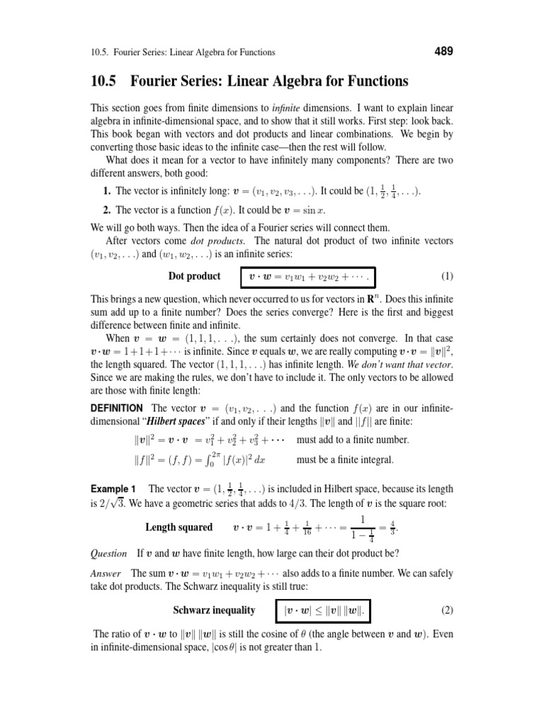 Fourier Series in Infinite Dimensions | PDF | Trigonometric Functions ...