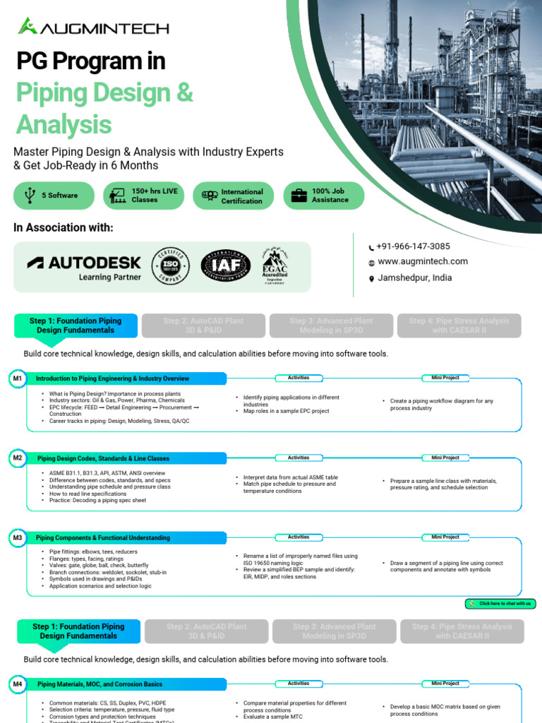 Piping Design & Analysis PG Program | PDF | Pipe (Fluid Conveyance ...