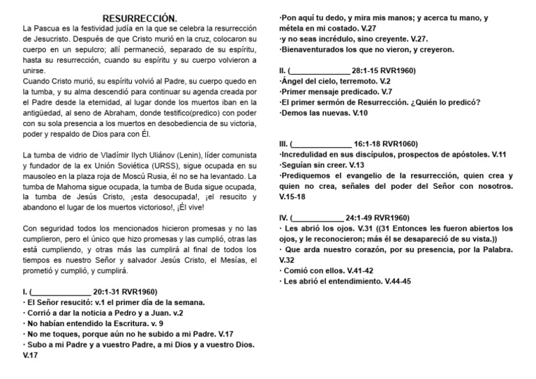 Resurrección de Jesucristo en la Pascua | PDF | La resurrección de ...
