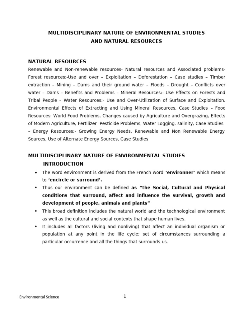 EVS Notes | PDF | Ecosystem | Groundwater
