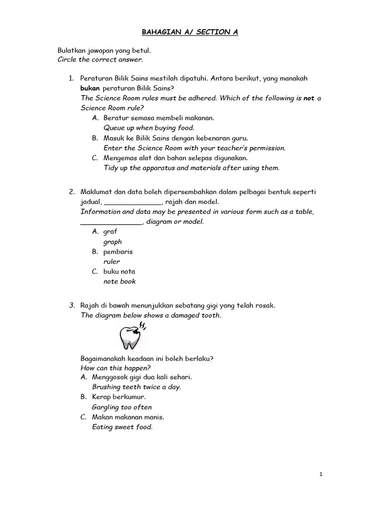 Sains Tahun 3 Menilai Permata 1 | PDF