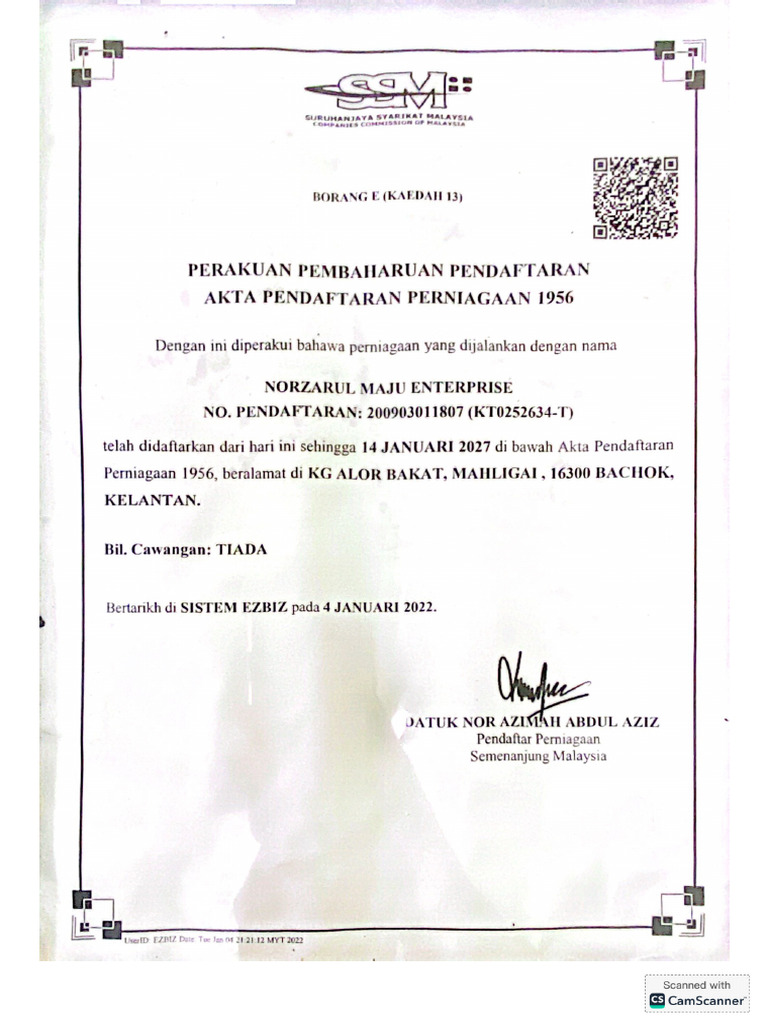 Sijil SSM | PDF