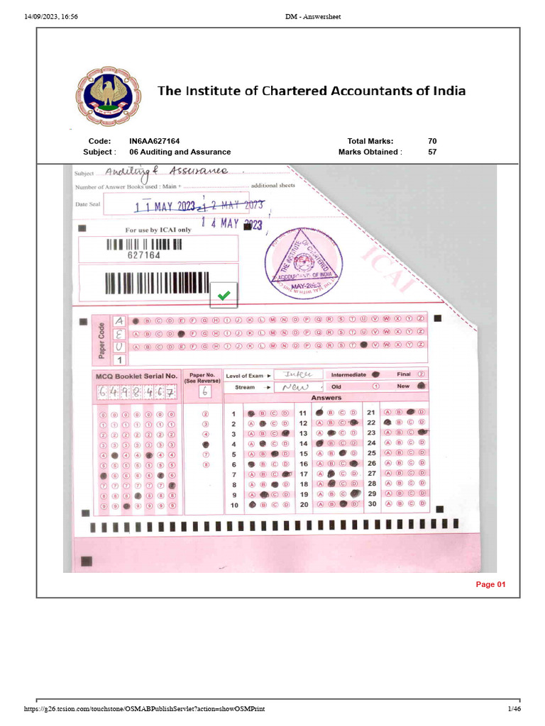Inter Audit 85 Marks - Certified | PDF