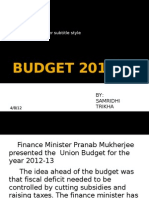 BUDGET 2012: Highlights