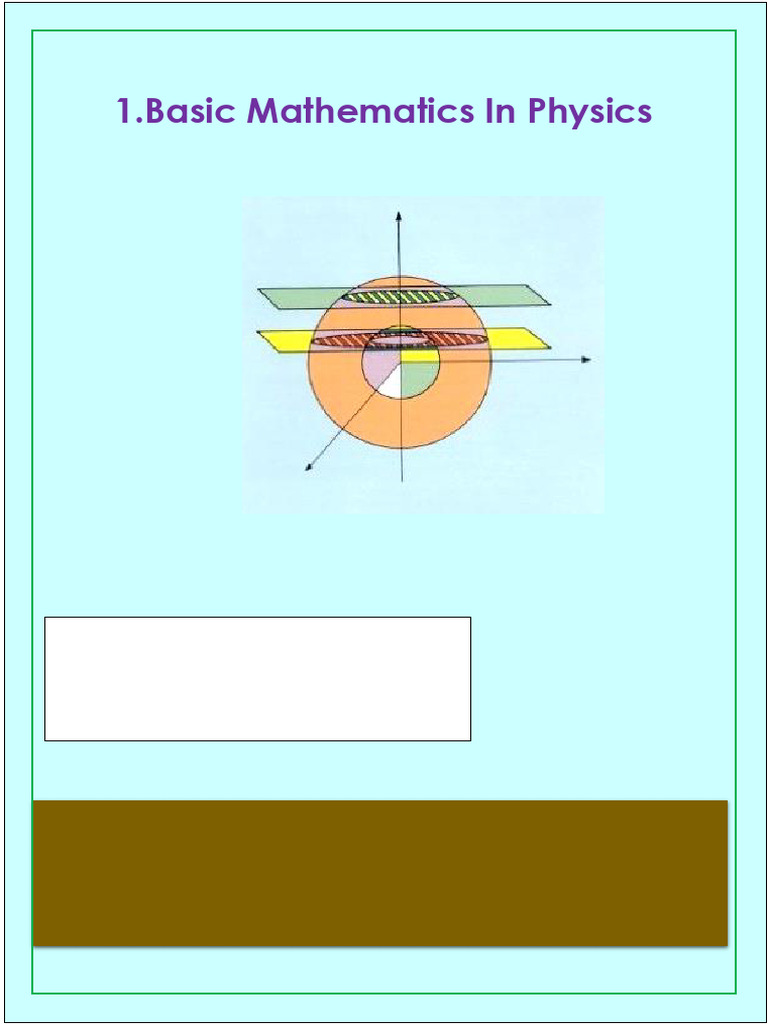 Basic Maths Concepts for Physics | PDF | Equations | Mathematical Analysis
