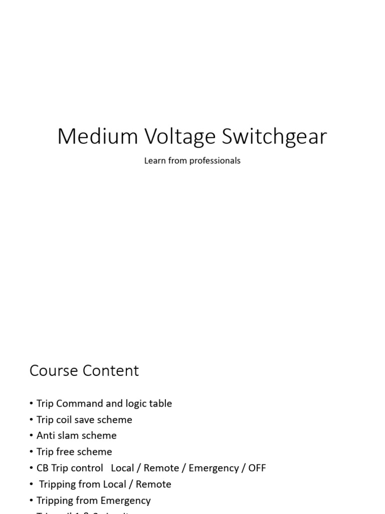 Medium Voltage Switchgear Training Guide | PDF | Relay | Power Supply
