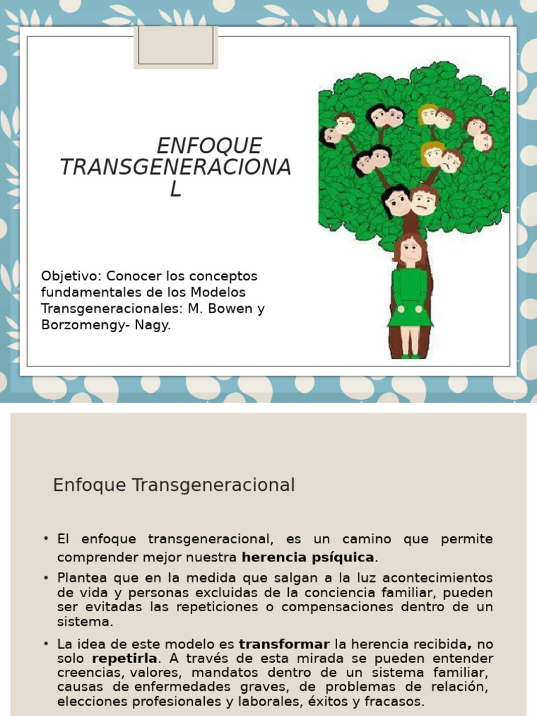 Enfoque Transgeneracional en Psicología | PDF | Psicoterapia | Las ...