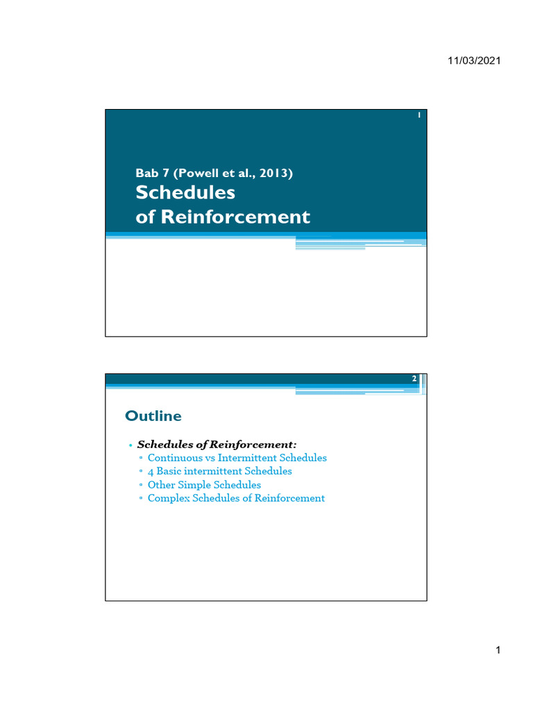 Understanding Reinforcement Schedules | PDF | Reinforcement ...