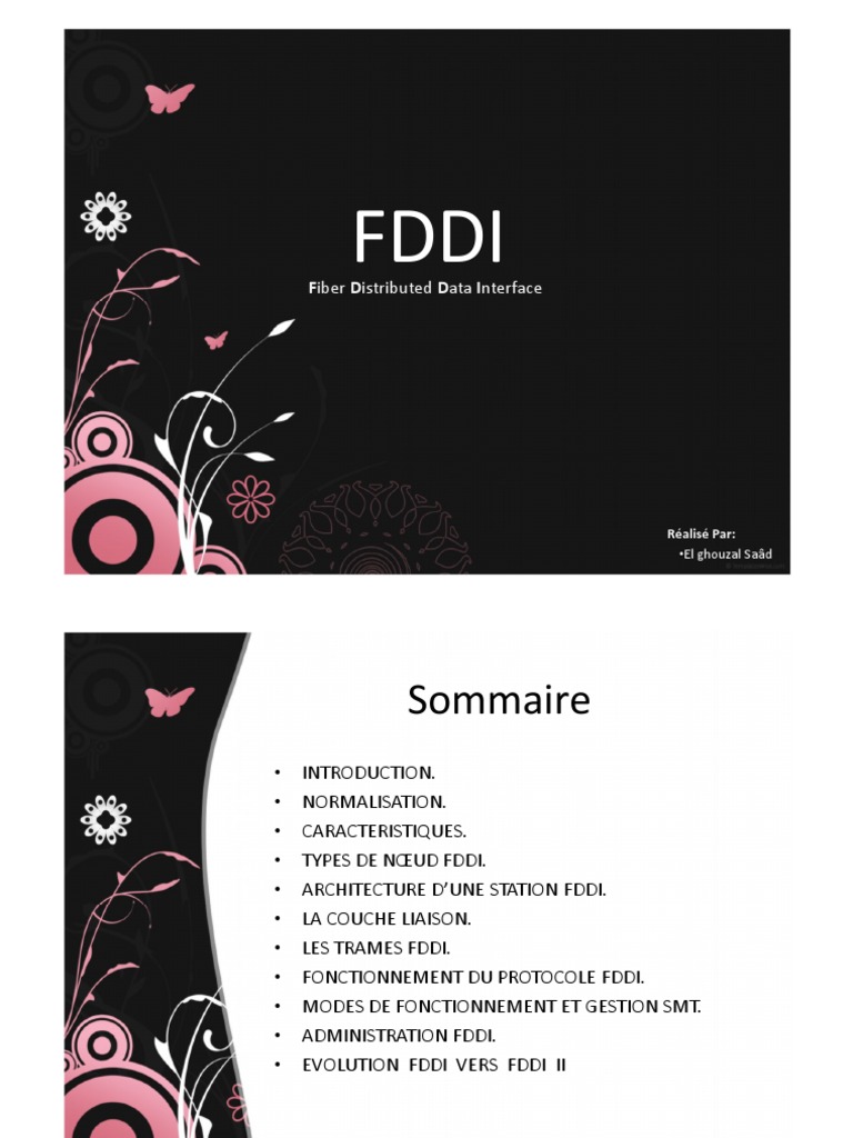 FDDI, PDF, Fibre optique