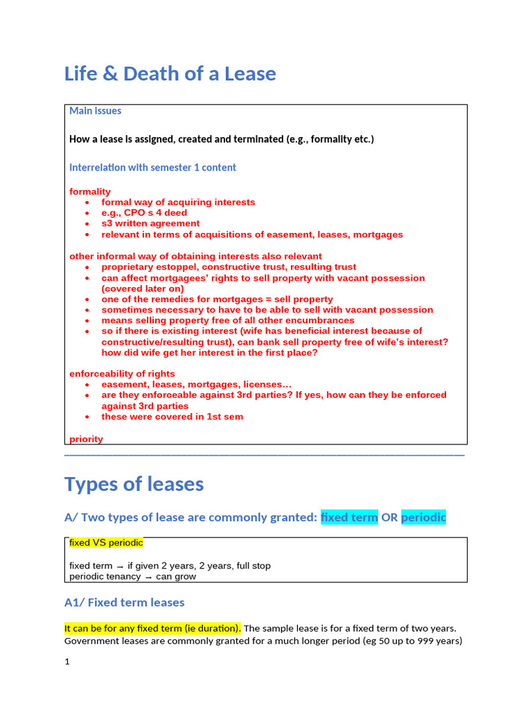 Understanding Lease Types and Rights | PDF | Lease | Leasehold Estate
