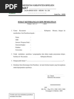 Contoh Surat Permohonan Penelitian Skripsi