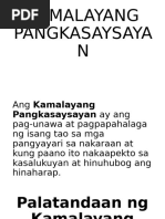 Mga Palatandaan at Katangian NG Kamalayang Pangkasaysayan | PDF