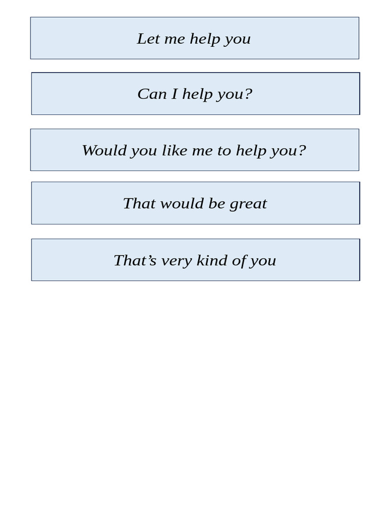 Common Phrases for Offering Help | PDF