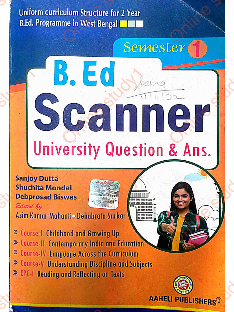 1st Sem B. Ed Scanner (2021 Edition) | PDF