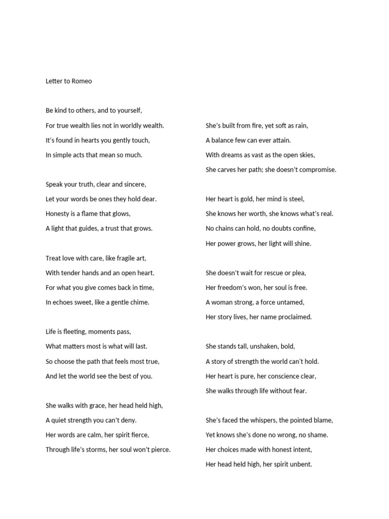 Letter To Romeo | PDF