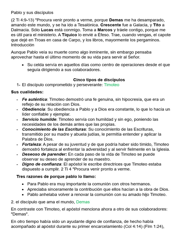 Discípulos de Pablo: Lecciones y Ejemplos | PDF | Pablo el apóstol ...
