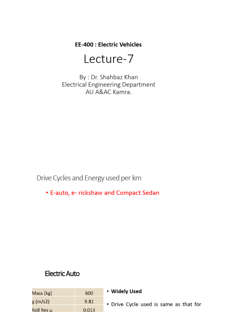 Energy Efficiency in Electric Vehicles | PDF | Power (Physics ...