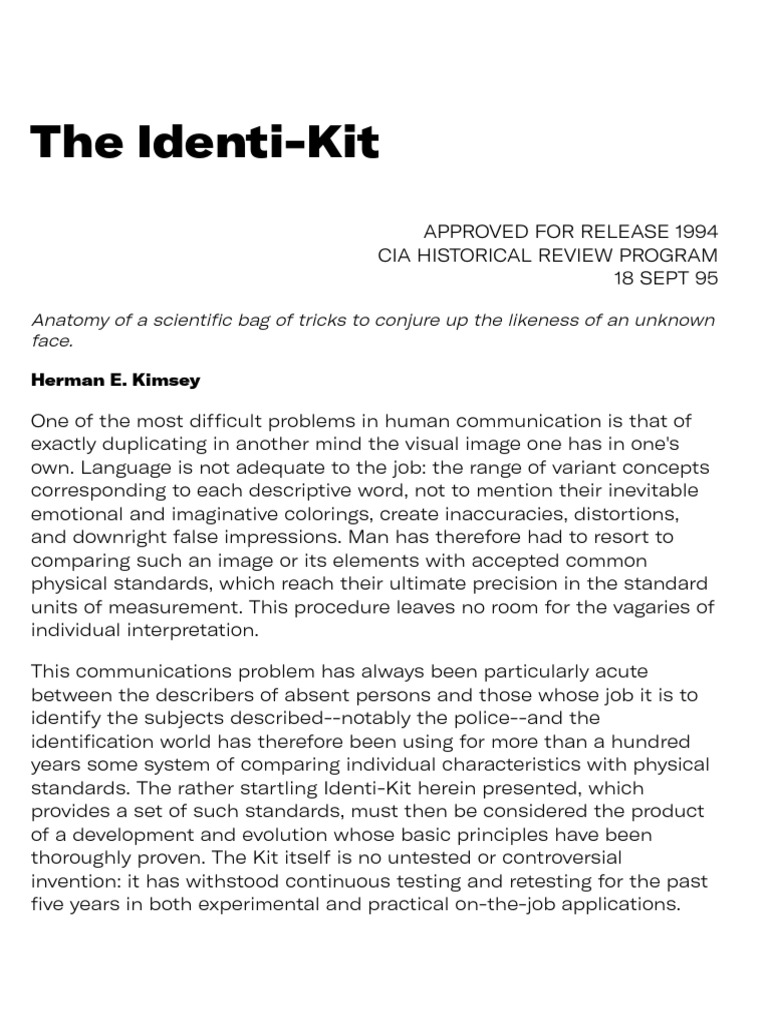 Identi-Kit: Revolutionizing Facial Recognition | PDF