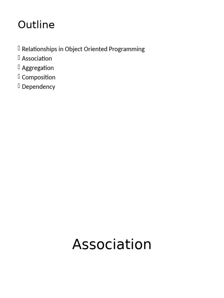 OOP Class Relationships Explained | PDF | Class (Computer Programming ...
