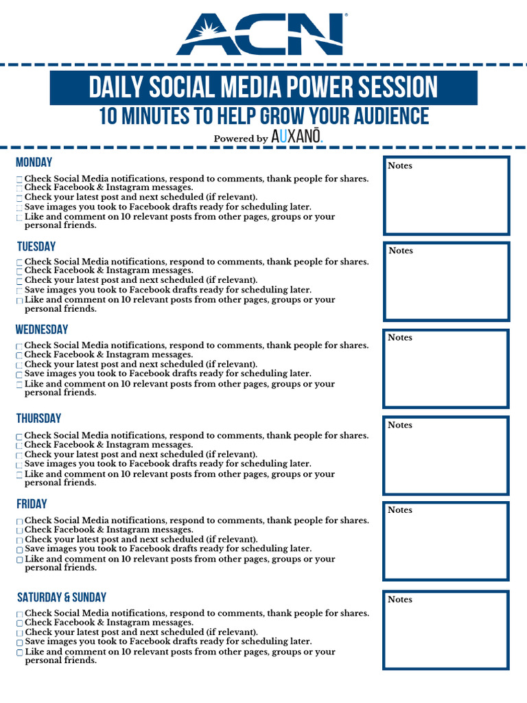 ACN 10 Minutes Daily Social Media Power Session | PDF