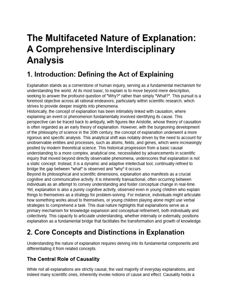 Understanding the Nature of Explanation | PDF | Causality | Theory