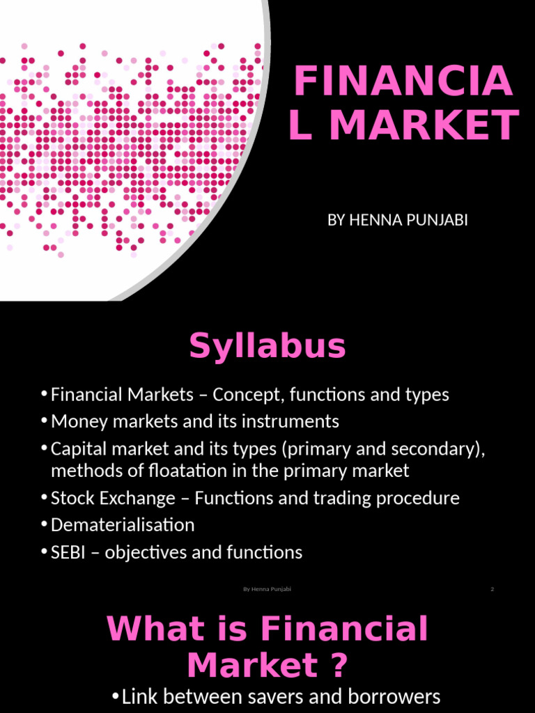 Overview of Financial Markets | PDF | Securities (Finance) | Finance ...