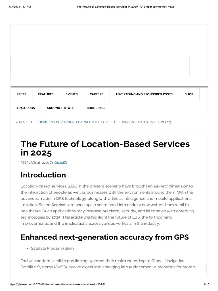 The Future of Location-Based Services in 2025 - GIS User Technology ...