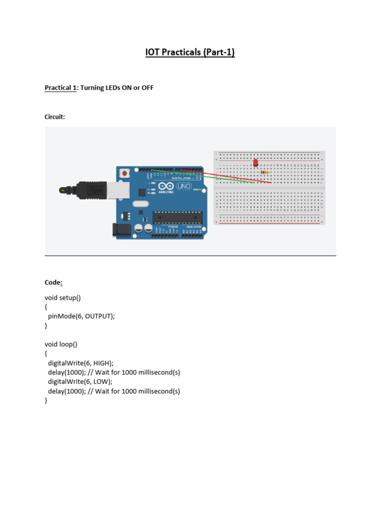 IoT Practical Projects: LED & Buzzer | PDF