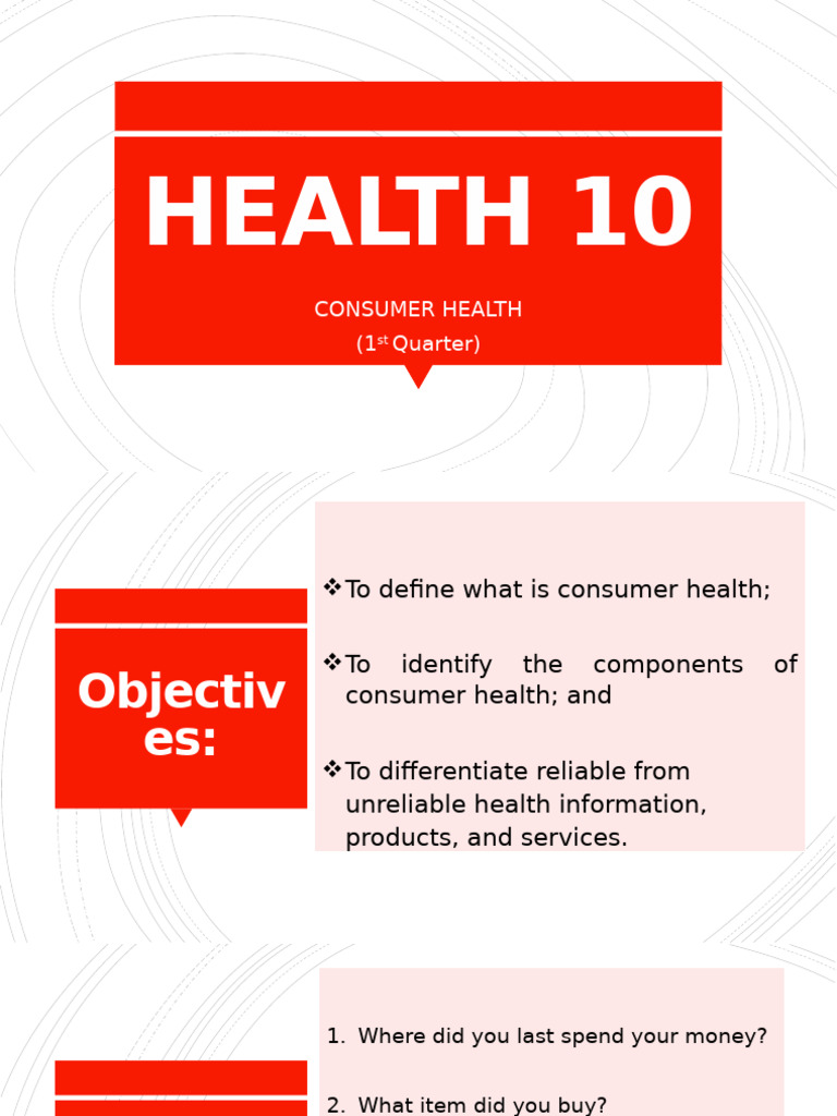 Understanding Consumer Health Essentials | PDF | Health Care | Information