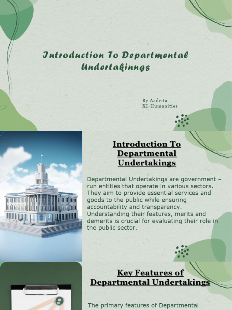 Merits and Demerits of Departmental Undertakings | PDF